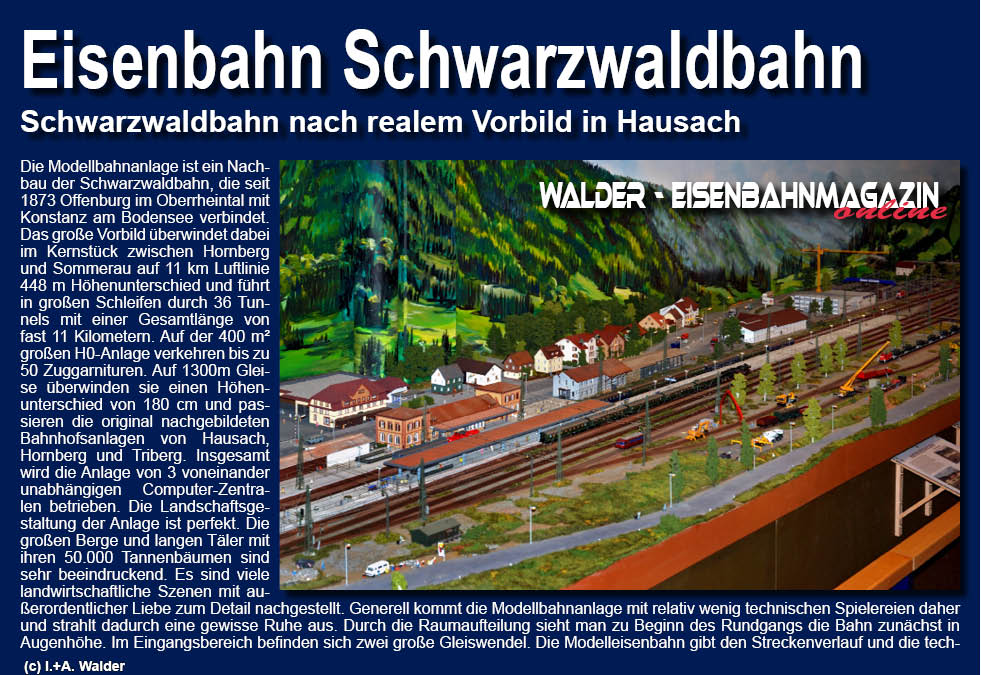 Eisenbahnmagazin: Modelleisenbahn Schwarzwaldbahn - Mit 400m² die größte europäische Modellbahn nach realem Vorbild.